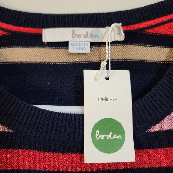 NWT Boden Striped and Sparkly Sweater Jumper Women's Size L - Picture 7 of 8